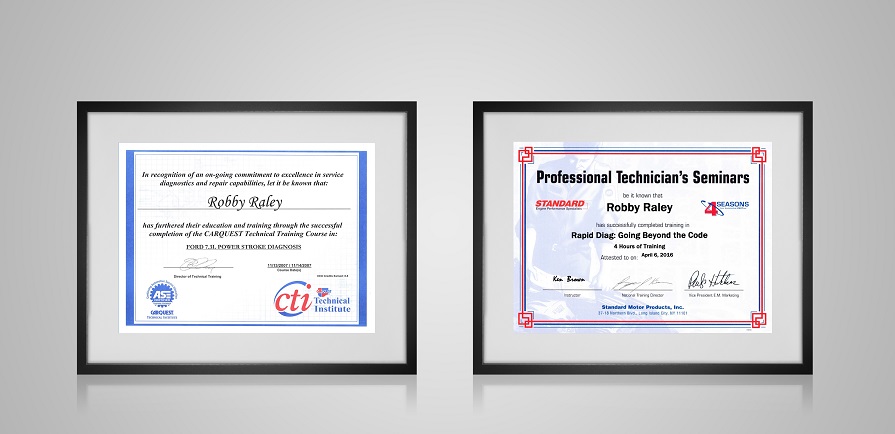 automotive certification certificates